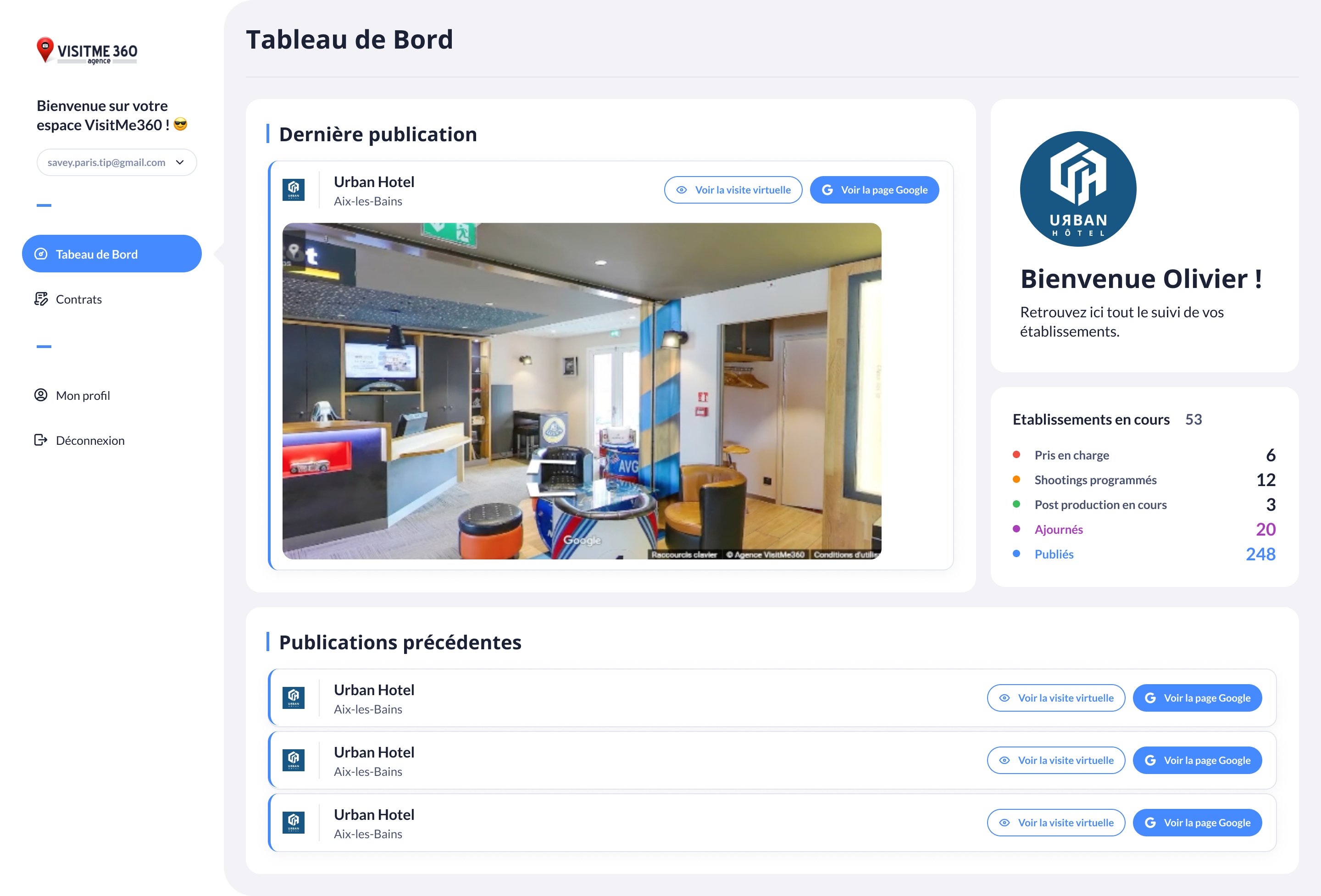 Tableau de bord